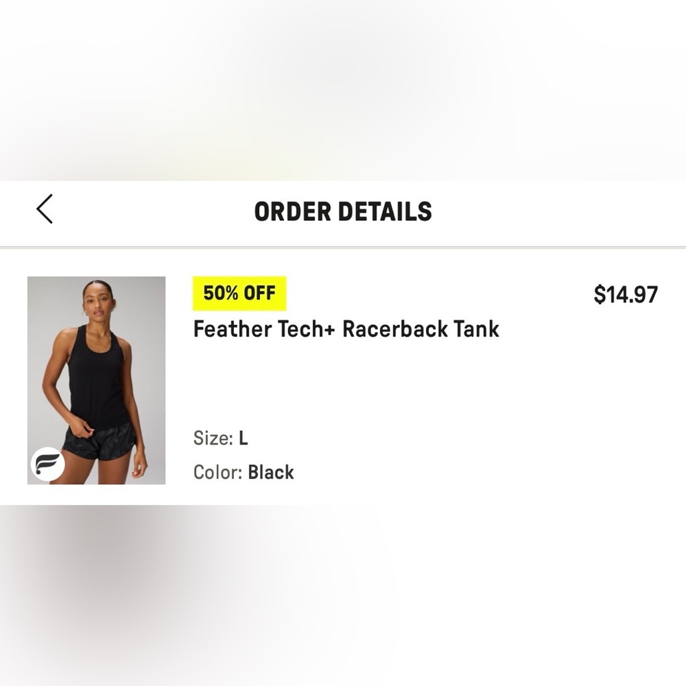 Fabletics Black Razor Back Top - Picture 4 of 4